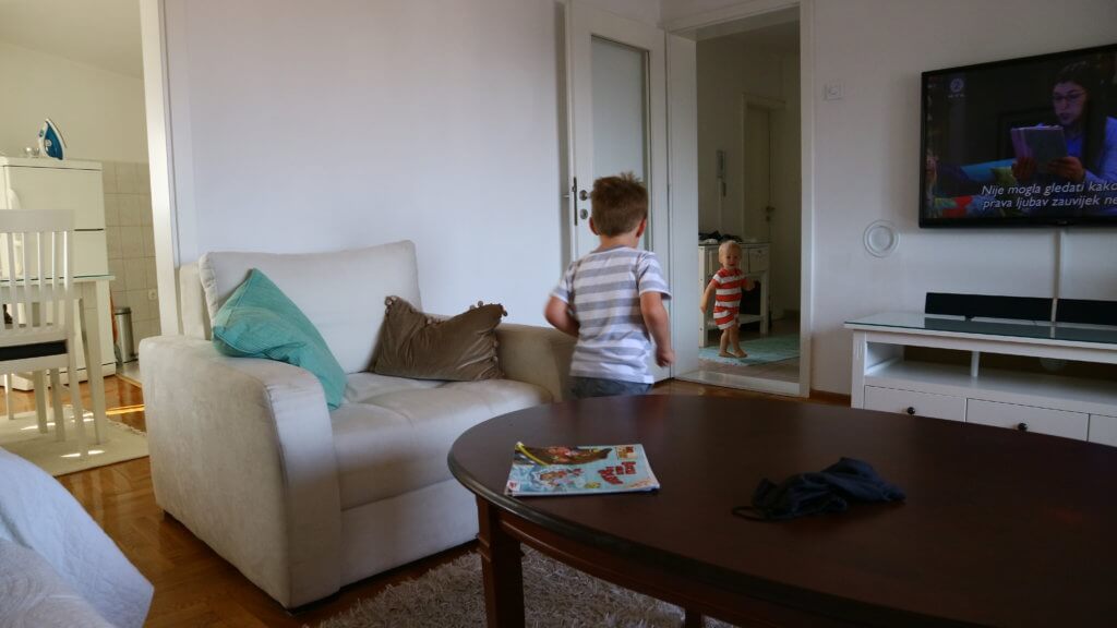 Kids playing at rental house in Mostar