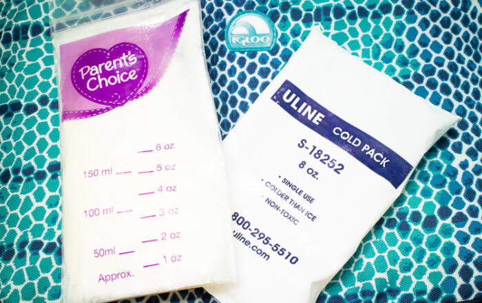 Breast Milk, Gel Pack and Cooler for Breastmilk on Airplane