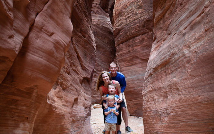 Young Family in Wire Pass near Kanab Utah