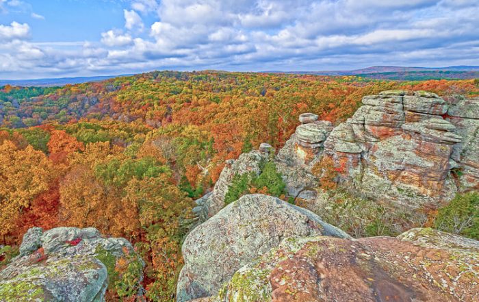 View from top of Cliff of Garden of the Gods in Shawnee National Forest, Southern Illinois